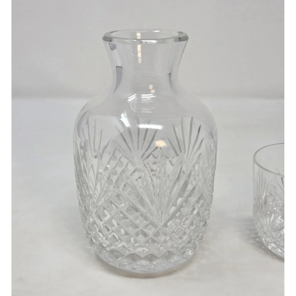 Cut Crystal Bedside Water Carafe & Tumbler Tumble-Up Night Set Retro 7